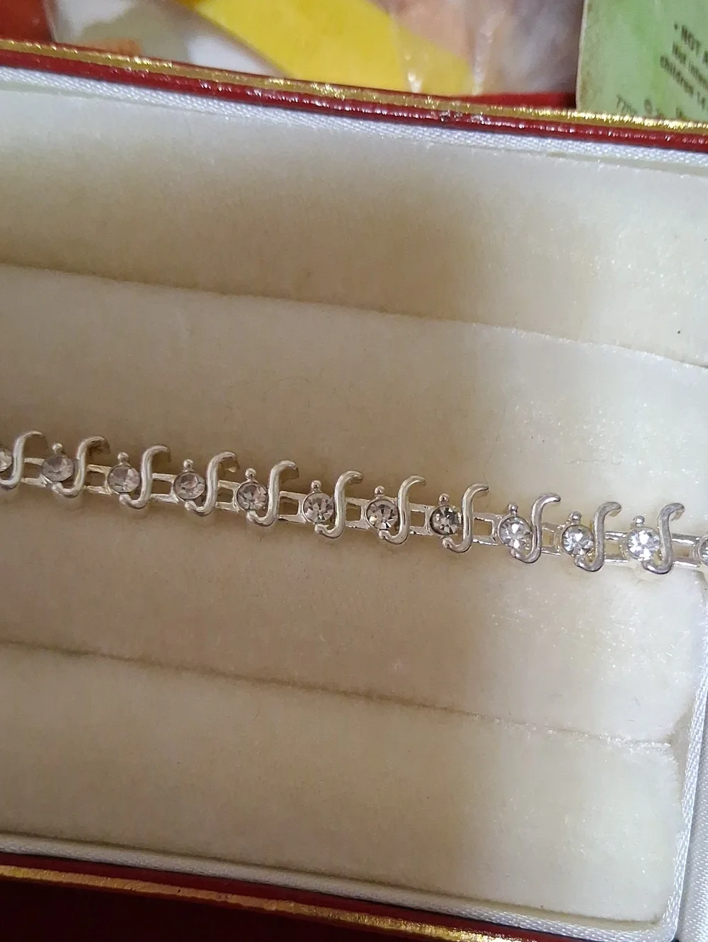 Source Unknown Silver Tone Clear Crystal Bracelet